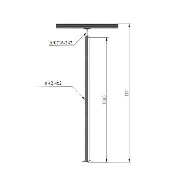 Pfosten Boden 42,4 Geländer Balkon Treppengeländer Steher Rundrohr Edelstahl V2A